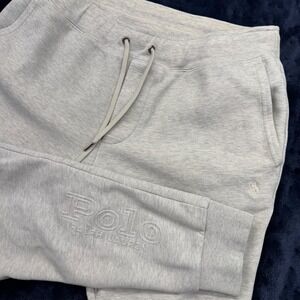 Polo Ralph Lauren Logo Embroidered Double-Knit Men Gray Jogger Sweatpants Size M